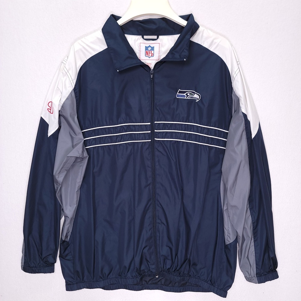 NFL Seattle Seahawks G-III Mens XXL Full Zip Windbreaker Jacket Navy Blue White